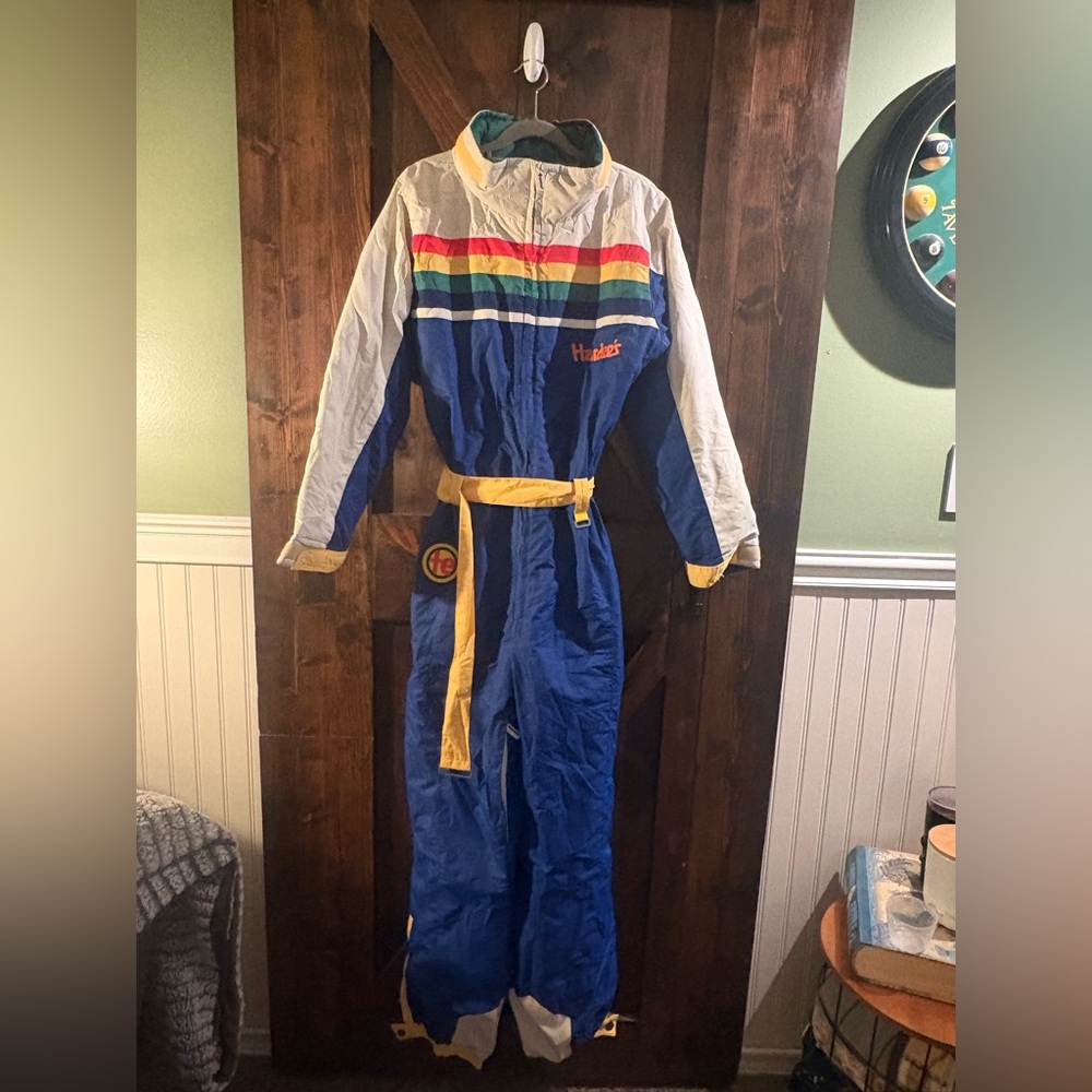 Tipsy Elves Blue Ski & Snowboard Suit with Multicolor Stripes